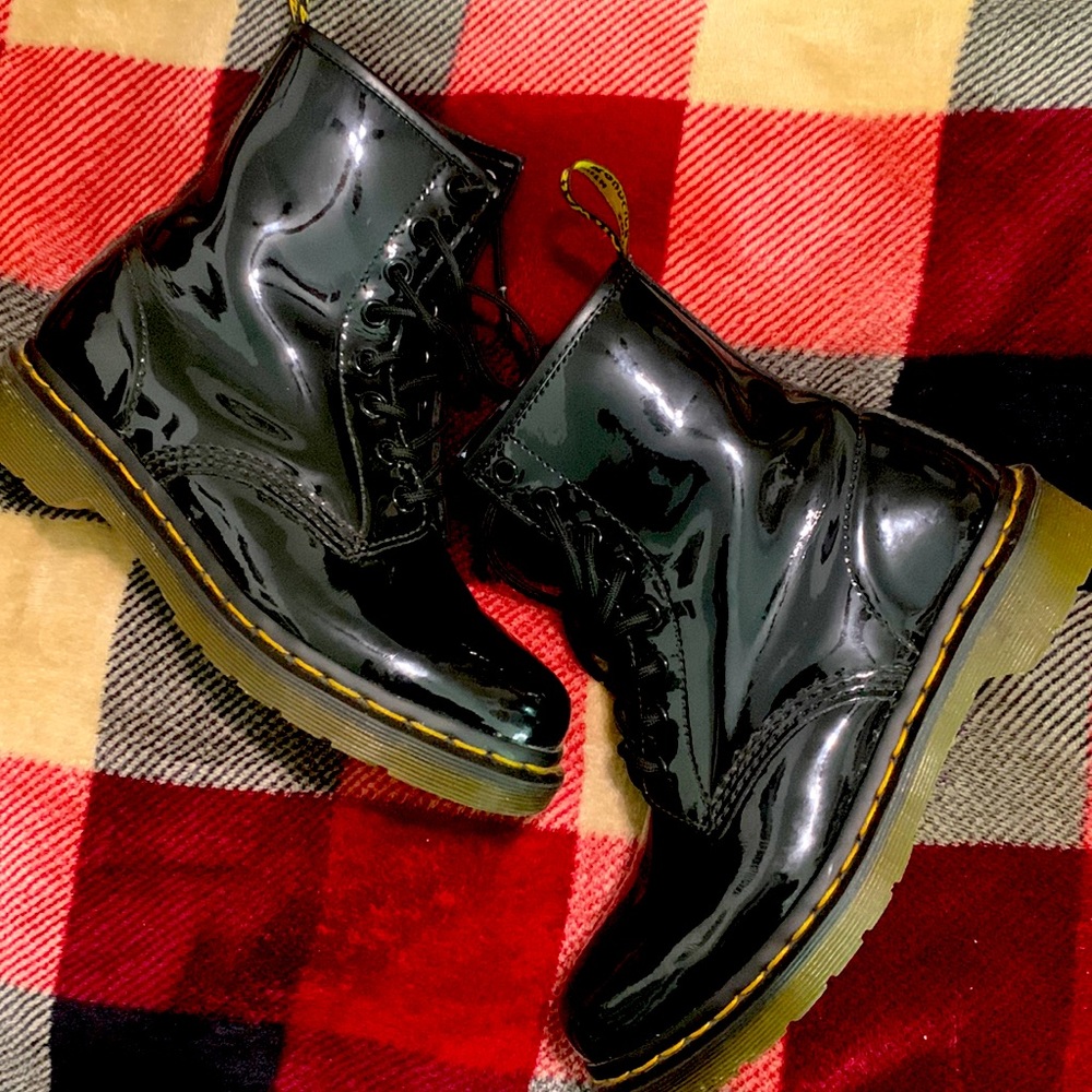 Dr. Martens 1460 Patent Leather Lace Up Boots